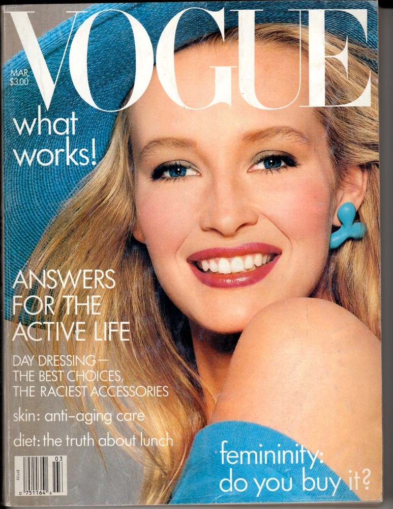 Vogue March 1987 Naomi Campbell Christy Turlington Vintage Fashion 80s Magazine