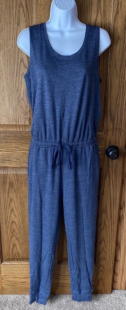 NWT Women’s Amazon Essentials Sleeveless Jumper. Medium. Navy. Drawstring Waist.