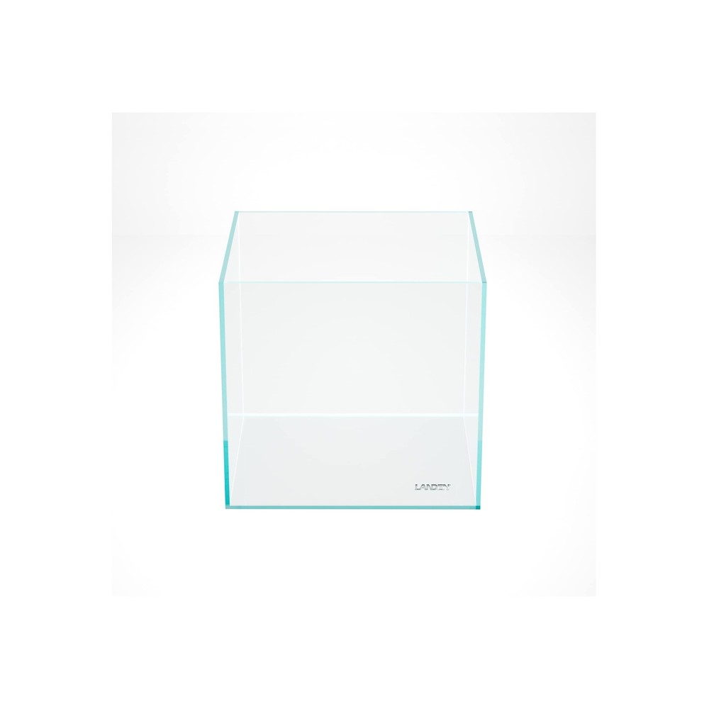 Rimless 6.6 Gallon Low Iron Cube Aquarium with Leveling Mat