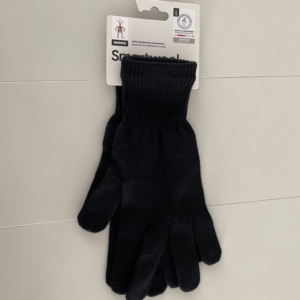 NWT SMARTWOOL Liner Gloves, black, large $28 (touchscreen compatible)