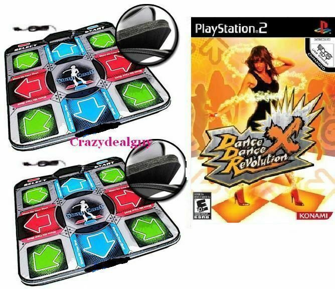 PS2 DDRX Dance Revolution V2 with 2 Deluxe Foam Dance Mats