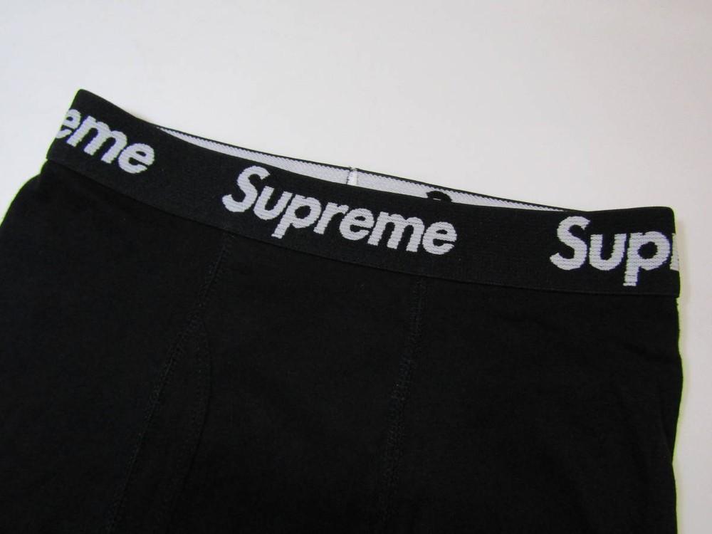 M1  020   Supreme Supreme  17FW AW Hanes BOXER BRIEFS 2 pieces SET pants Black