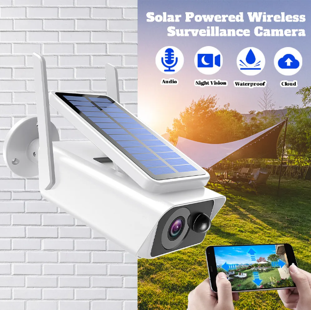 Solar Battery Powered Wireless Security Camera System Outdoor Home Wifi IP Audio
