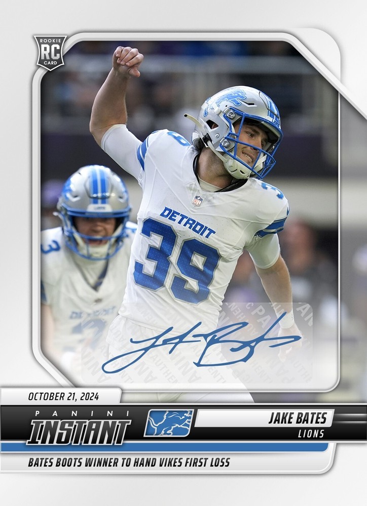 PRESALE (1) 2024 Panini Instant Jake Bates #101 1st Ever NFL Rookie RC AUTO x/99-image