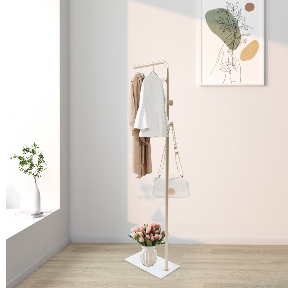 Modern Coat Rack Gold Clothing Storage Stand Shelf Hanger For Clothes Bags Hats