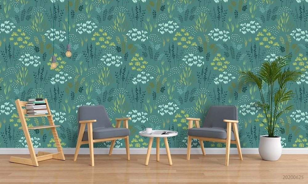 3D Flowers Leaf Watercolor Pattern Wall Murals Wallpaper Murals Wall Sticker 2