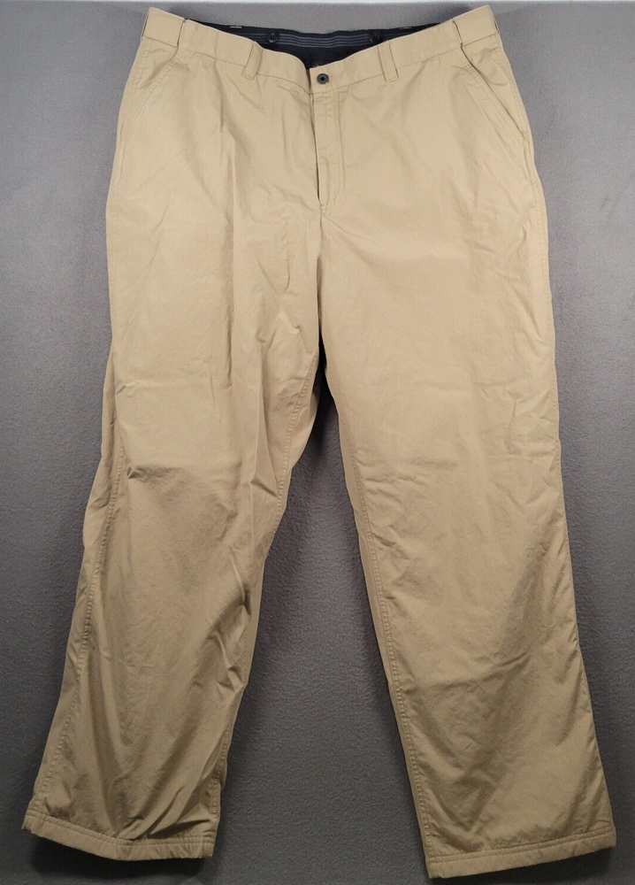 LL Bean Pants Mens 40x33 Khaki Primaloft Quilted Lined Insulated Outdoor 290121