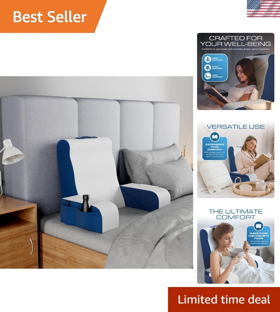 Almohada de respaldo de espuma maciza para cama - Funda de terciopelo extraíble y asa de fácil transporte