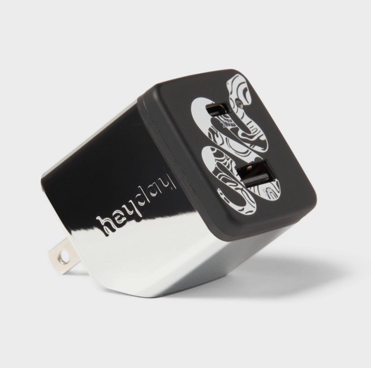 25W USB-C and USB-A Wall Charger Black & White HEYDAY 2 Port