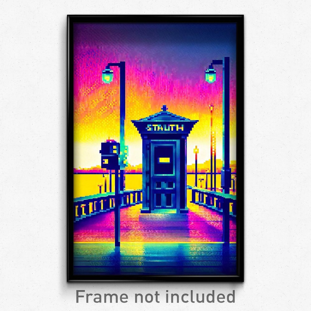 8-Bit Psychedelic Pixel Art Poster - Quirky Staith Trippy Gamer Print