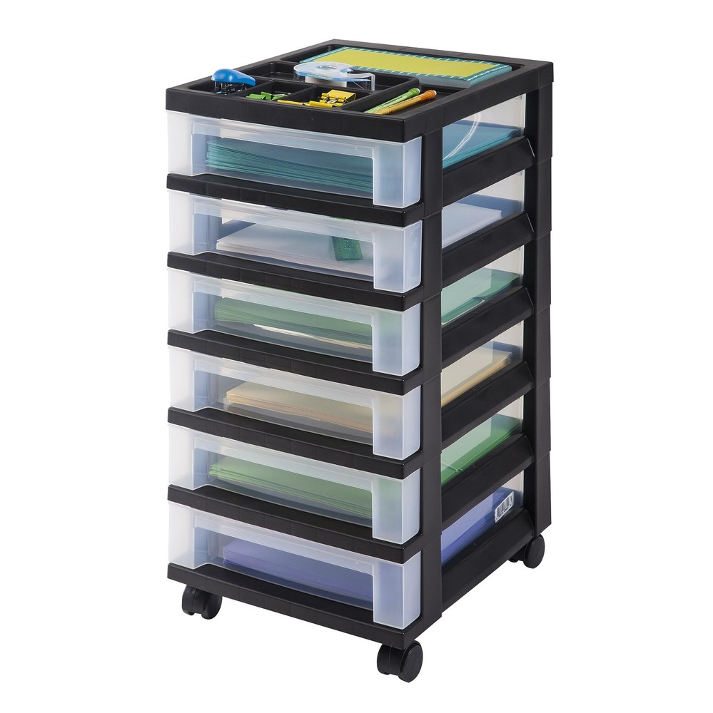 tUSA Plastic Drawer Storage Organizer Rolling Cart, with Wheels Casters,... New