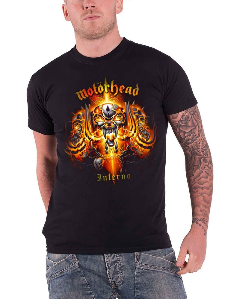 Motorhead T Shirt Inferno War Pig Red Band Logo Official Mens New Black