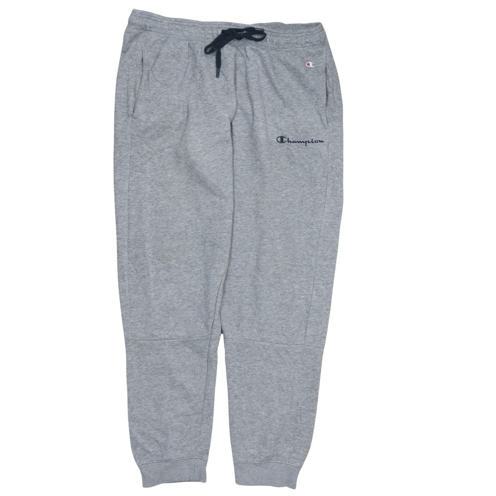 Champion Mens Joggers Grey Fleece Drawstring Waist Cuffed Logo Sweatpants XL