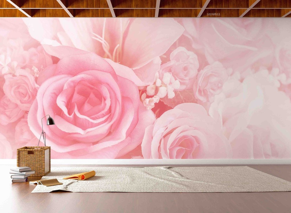 3D Pink Rose Closeup Wall Murals Wallpaper Murals Wall Sticker