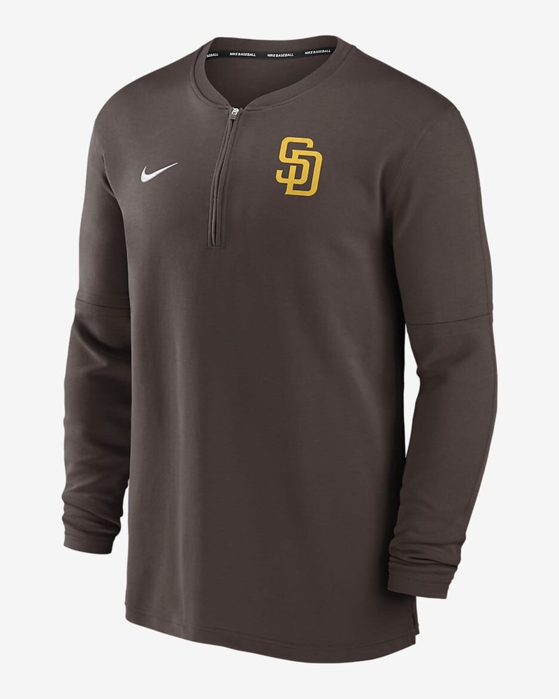 Men's Nike Dri-FIT MLB 1/2-Zip Long-Sleeve Padres Authentic Collection Medium