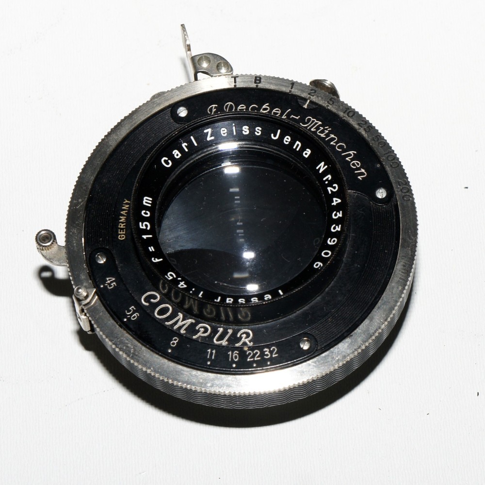 RARE Carl Zeiss Tessar 4.5/15 cm Large Format lens COMPUR shutter