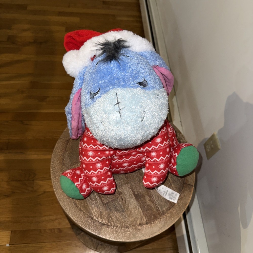 Disney Parks Eeyore Holiday Weighted Plush  15''  Christmas 2023