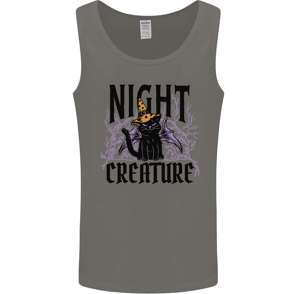 Halloween Cat Night Creature Witch Mens Vest Tank Top