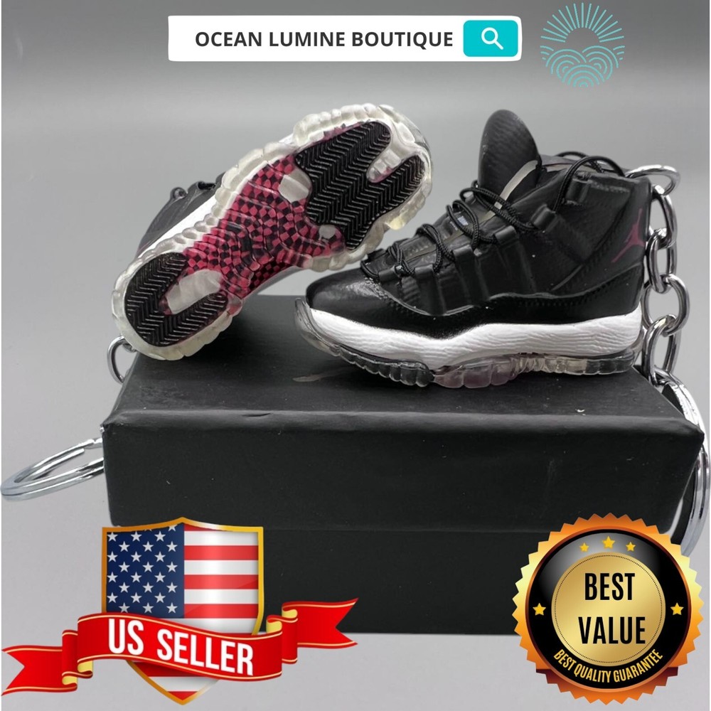 Air Jordan 3D Mini Sneaker Keychain, Shoe Keyring Shoe Box, Display Box Option