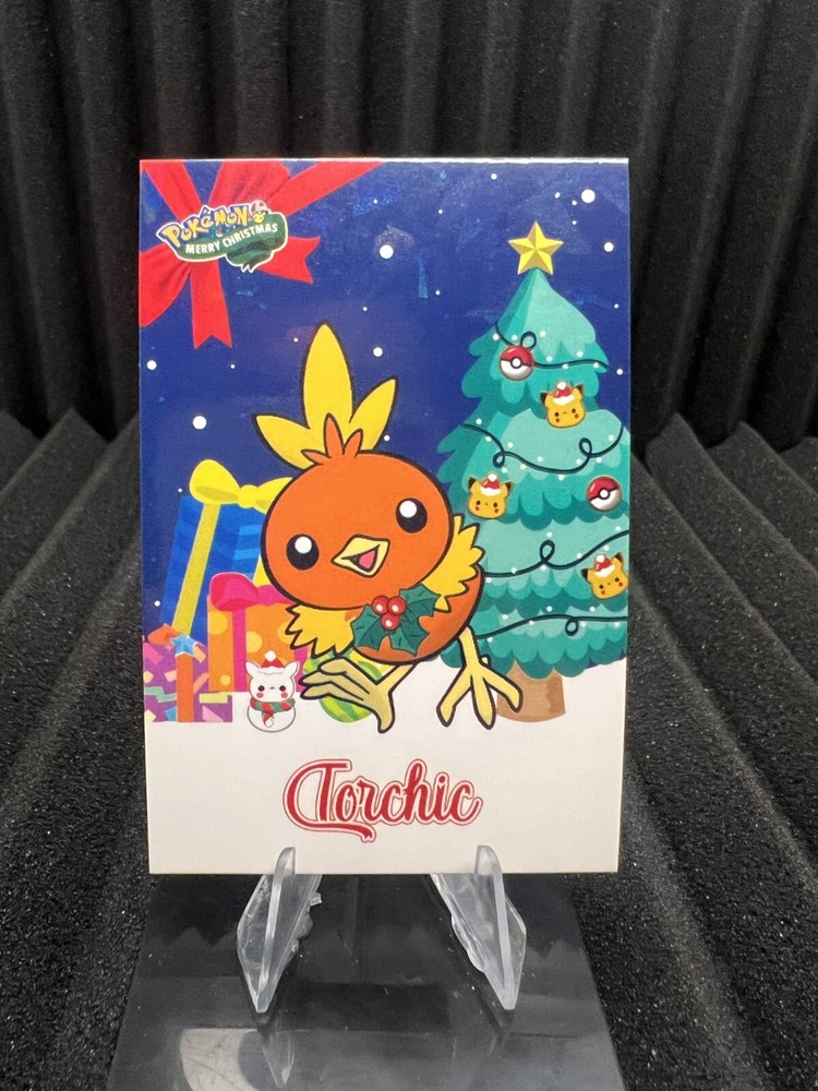 Torchic Cracked Ice Holo Pokemon Christmas Card NM Condition