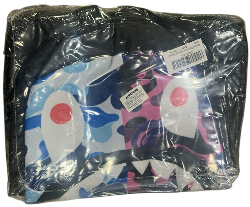 Shark Mouth Design Back to School Backpack for Kids in Pink Blue Multicolor  -image