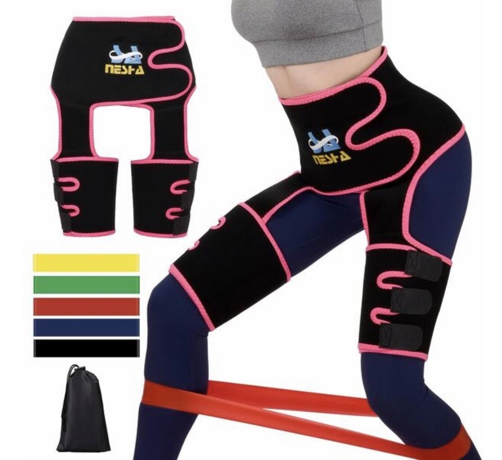 Nesha Thigh & Waist Trainer with Resistance Bands Weight Loss Exercise Bundle