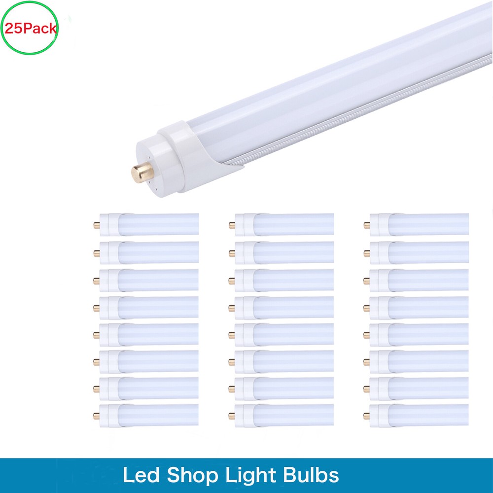 25Pack 8FT 65W LED Shop Light Tube T8 T12 Single Pin Bulbs for Bright Workspaces