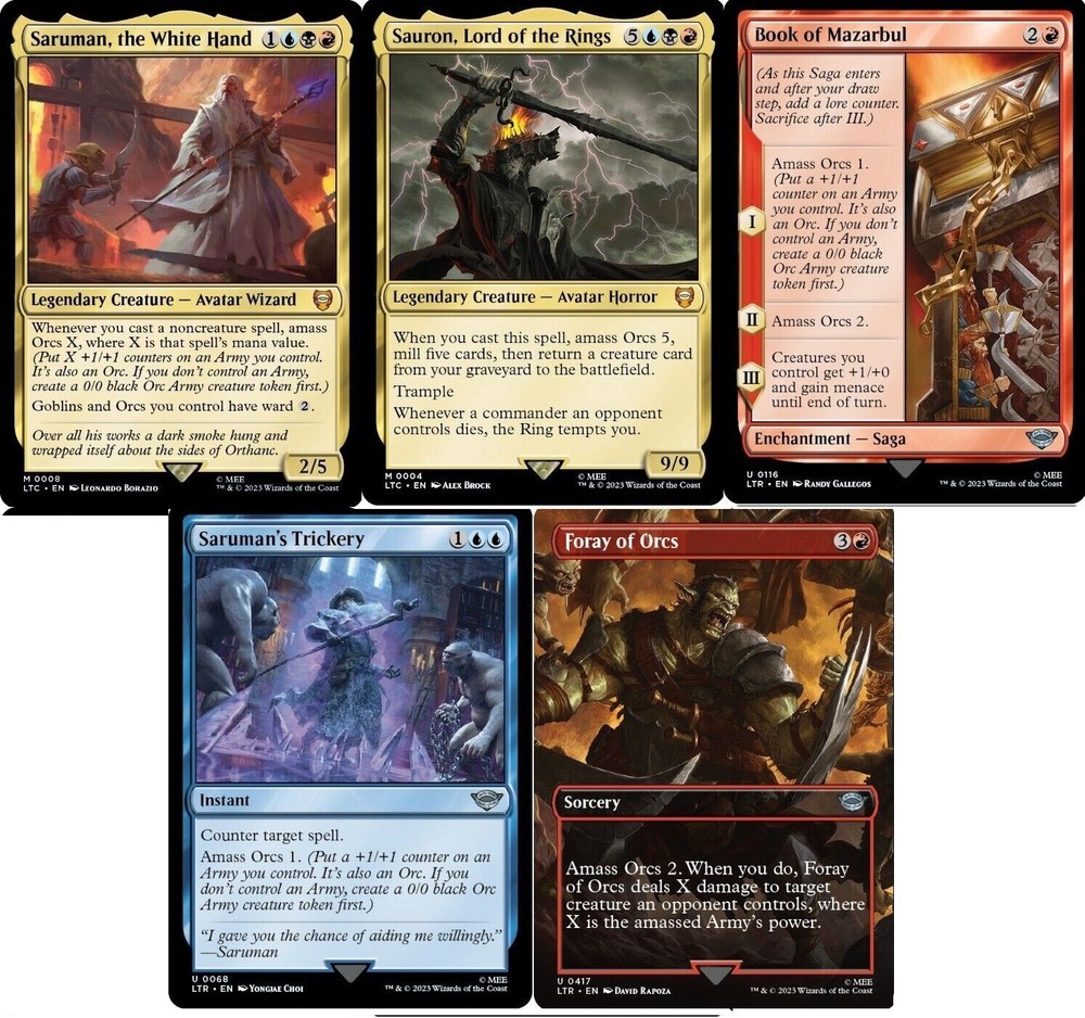 Saruman, the White Hand Commander Deck EDH 100 Magic Cards Custom Deck MTG NM