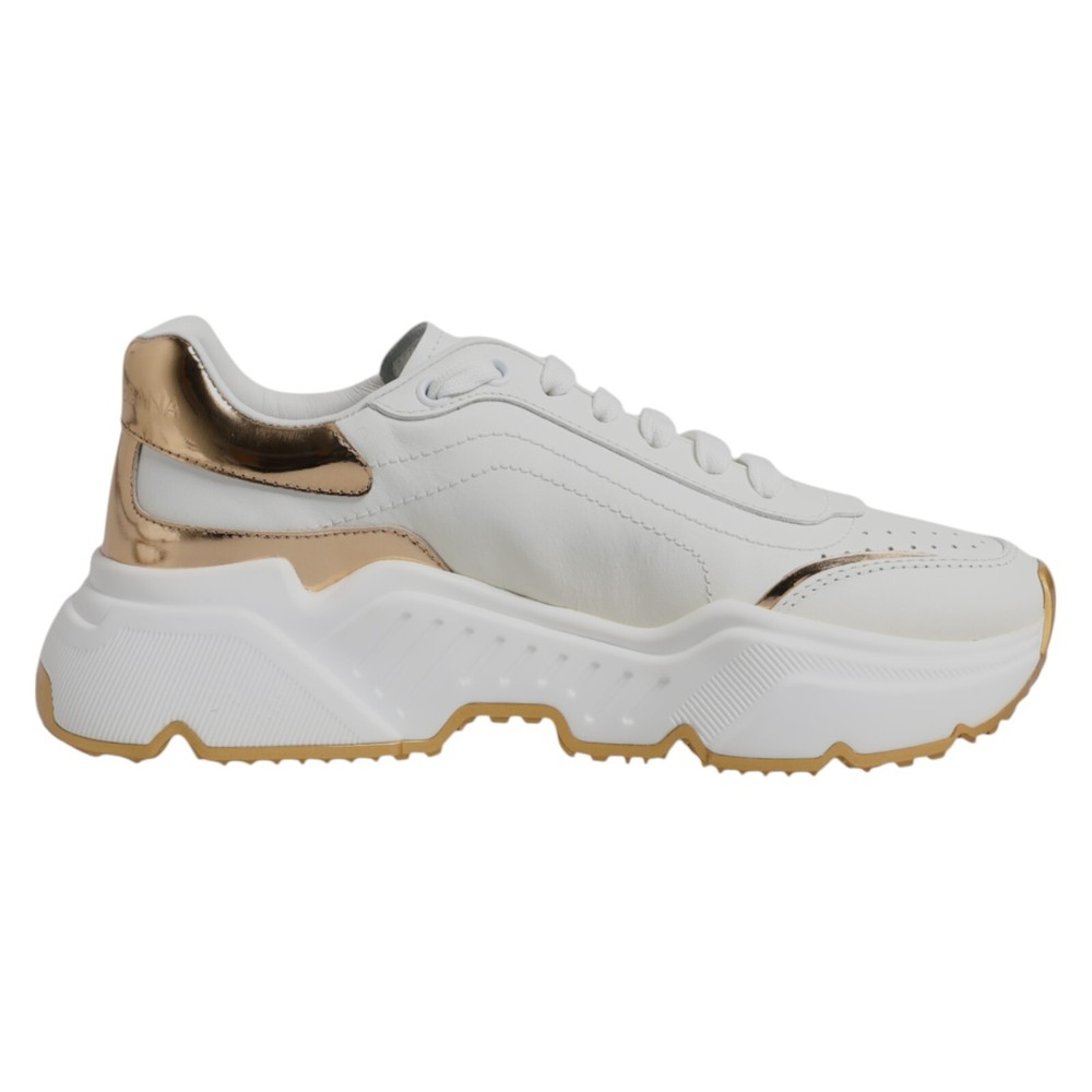 DOLCE & GABBANA Shoes White Gold Daymaster Low Top Sneakers EU36.5 / US6 670usd