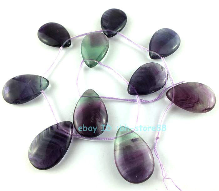20x30mm Rainbow Fluorite Teardrop Beads 15 Inch Strand Natural Gemstone