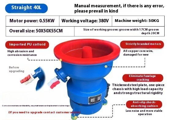 Vibration Polishing Machine Grinder Spiral Finishing Machine Vibrating 220V