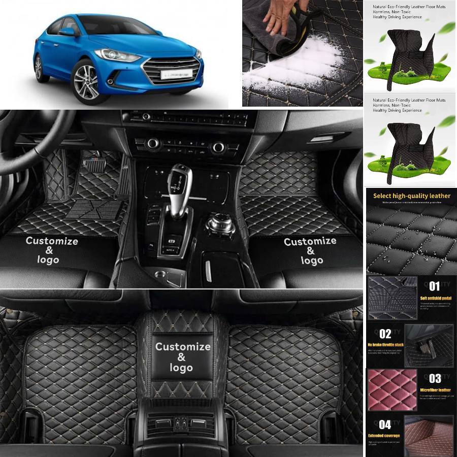 For Hyundai Elantra Car Floor Mats All Weather Custom Waterproof Auto Carpets