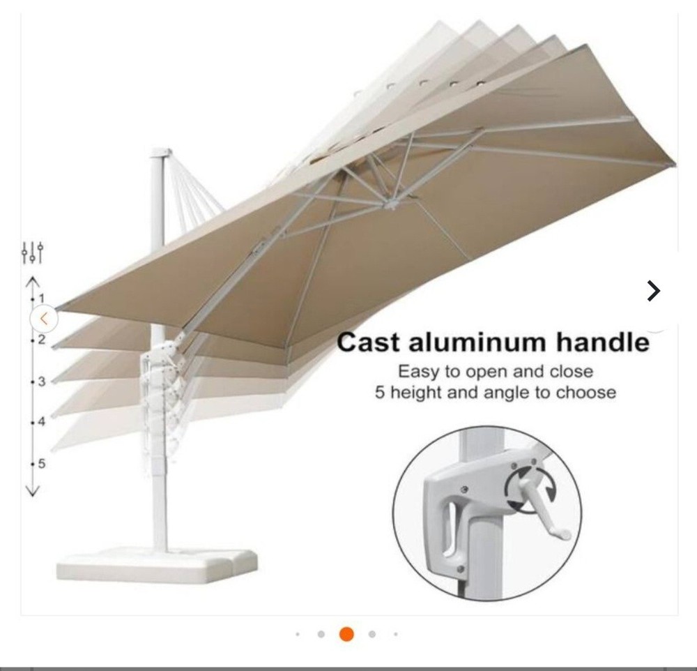 Purple Leaf 10x13ft Square Umbrella with Cast Aluminum Handle, No Base