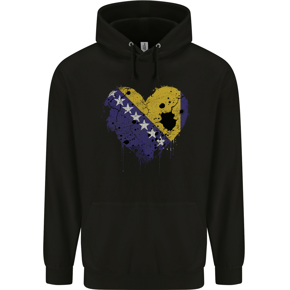 Love Bosnia and Herzegovina Flag Day Football Mens 80% Cotton Hoodie