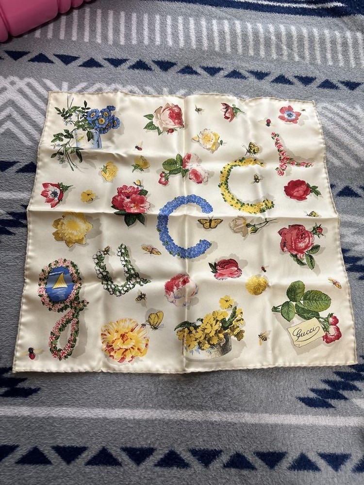 Gucci Mini Silk Scarf 42cm Handkerchief Imported From Japan