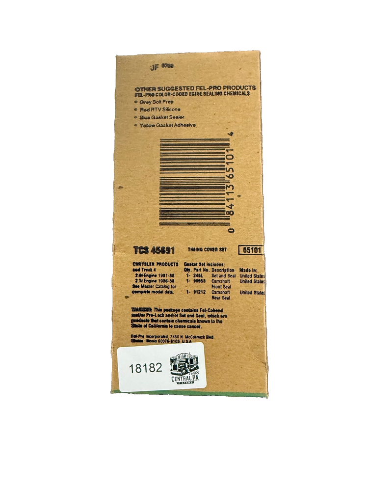 Fel-Pro Camshaft Seal Kit P/N: TCS45691