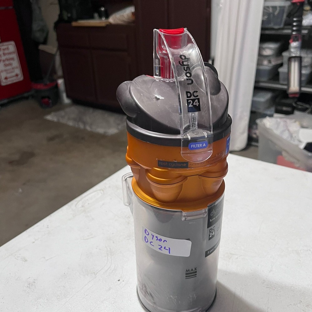 Dyson DC24 Orange Cyclone Upright Vacuum with Dust Bin