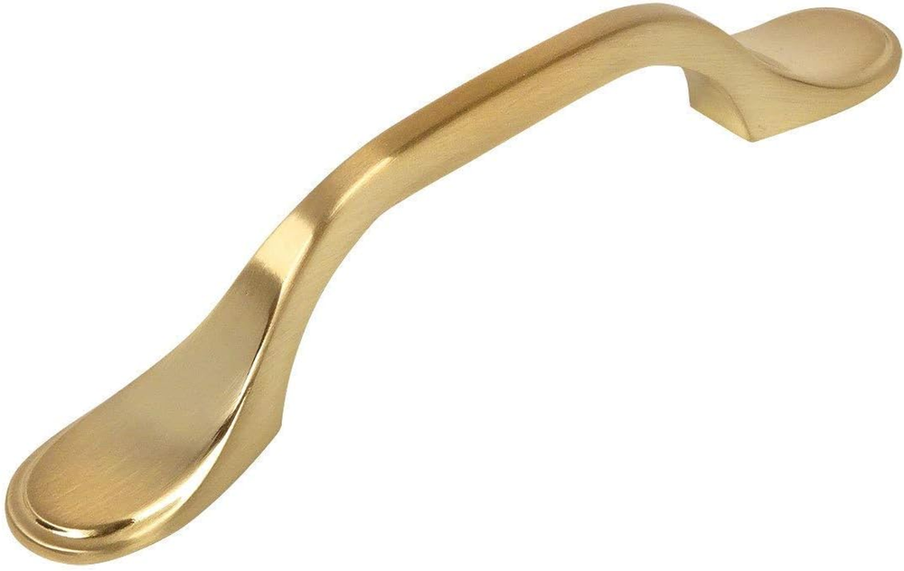 25 Pack -  9533BB Brushed Brass Cabinet Hardware Footed Handle Pull - 3