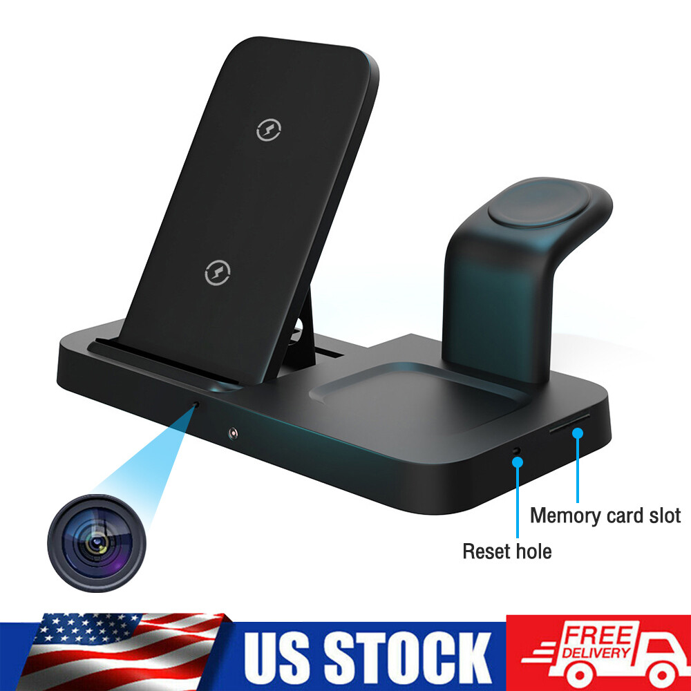 Mini WIFI Camera HD Motion Detection Remote View Surveillance Wireless Charger