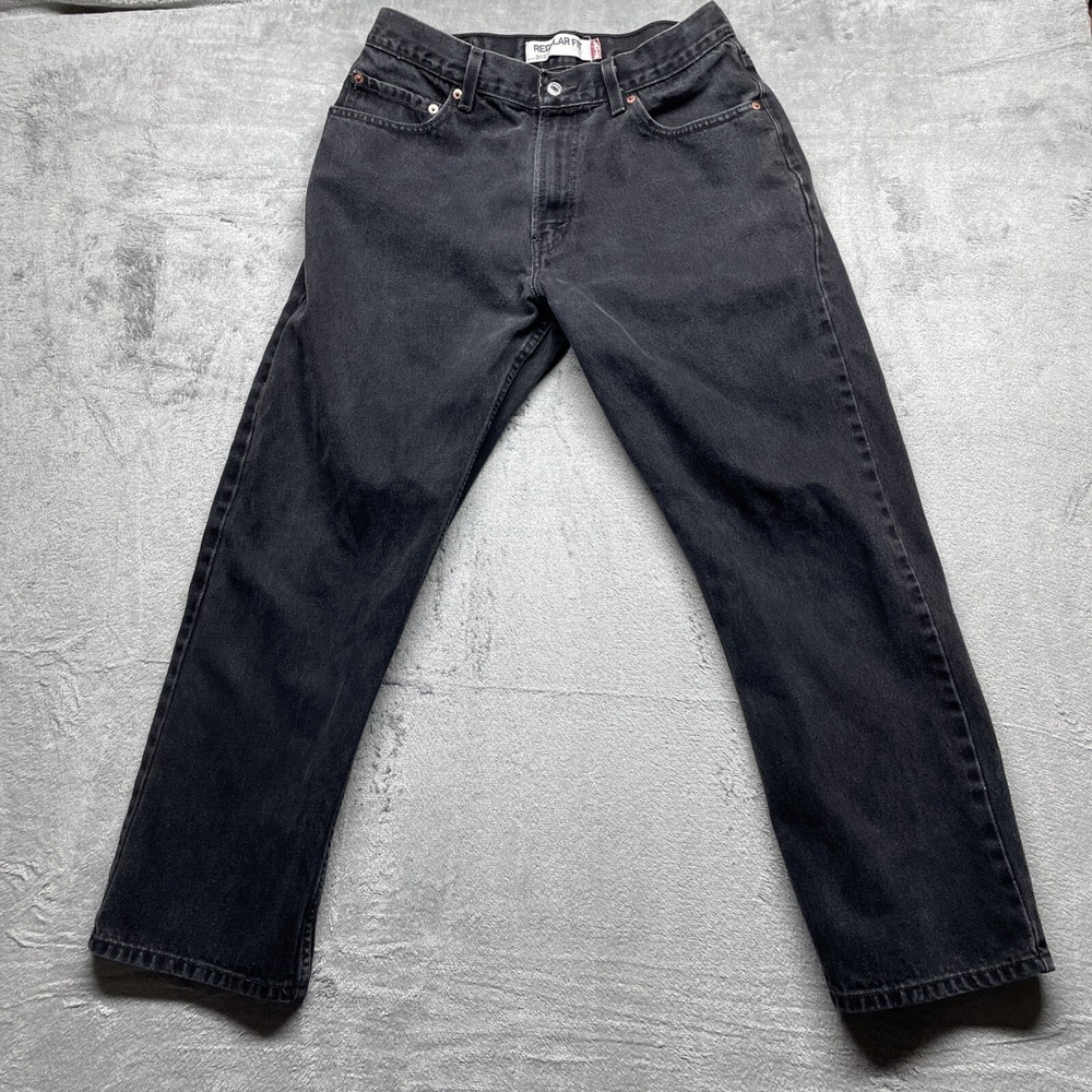 Vintage Levis Jeans Mens 34x29 Black 505 Regular Fit Straight Leg Y2K Skate