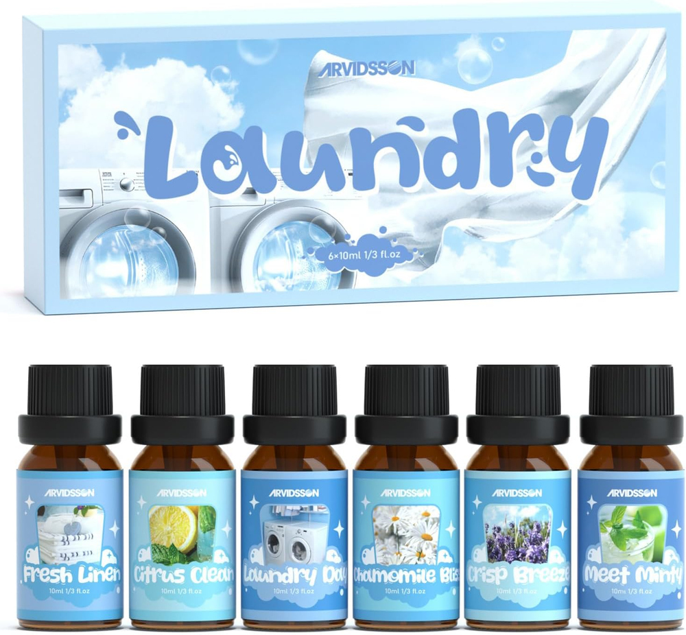 ARVIDSSON Natural Laundry Essential Oil Set for Fresh Clean Fragrance
