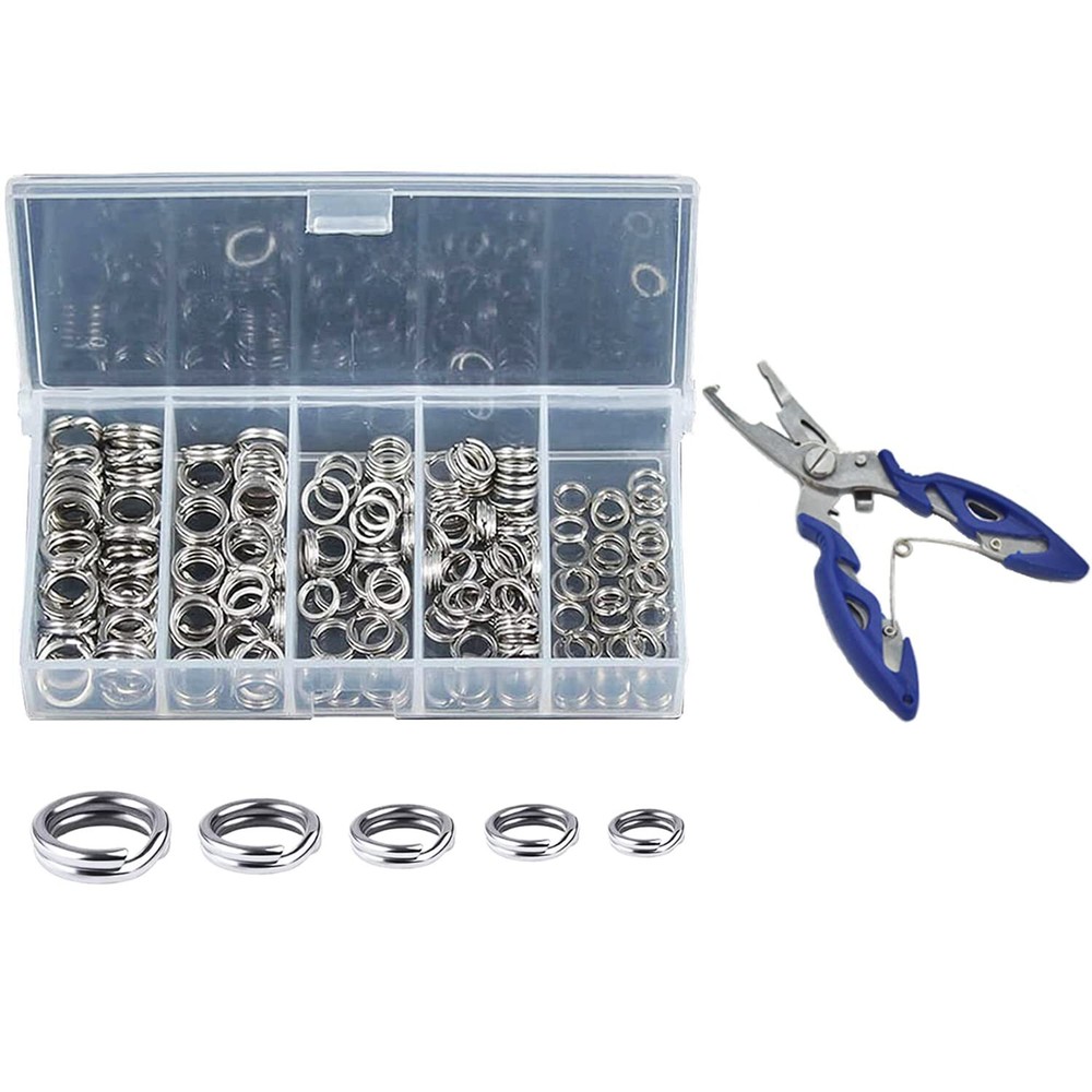 200 Pcs 5-9mm Double Jump Rings, Stainless Steel Keychain Rings for Jewelry DIY