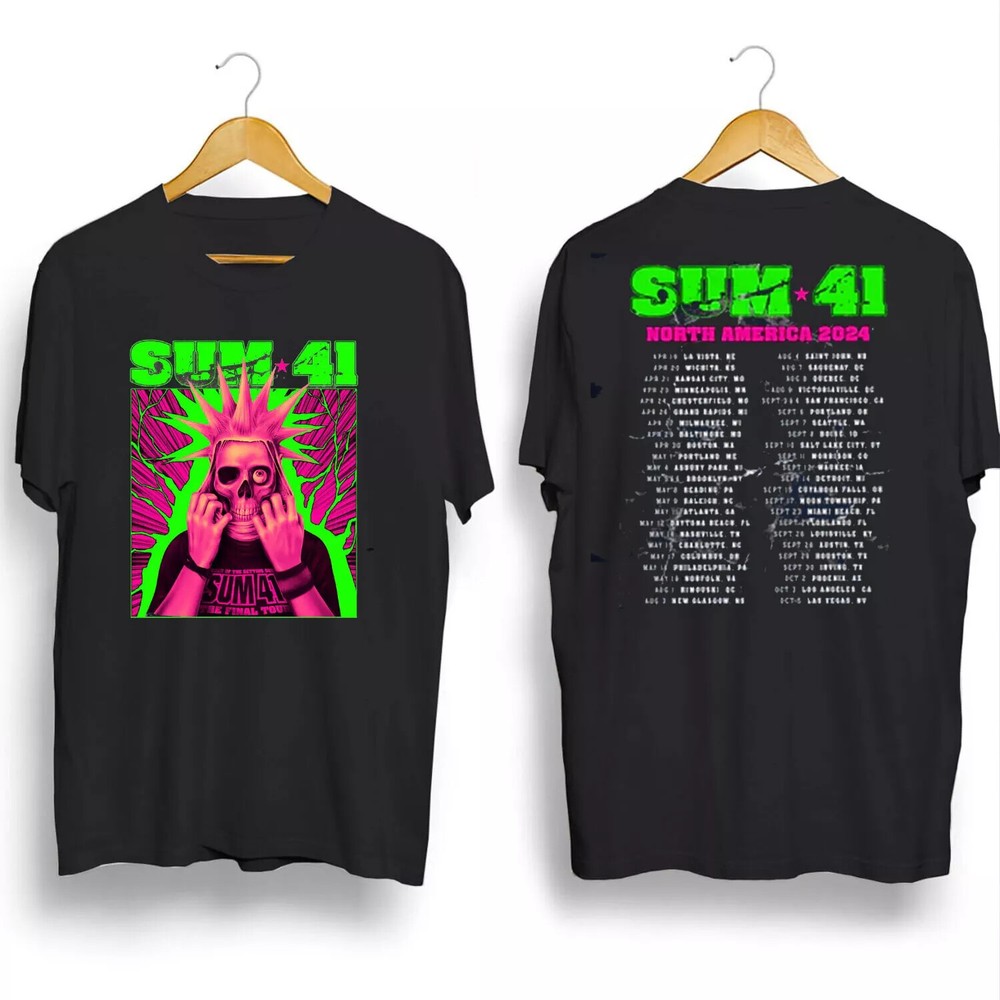 Sum 41 2024-2025 Setting Sum Tour Tee Available in All Sizes
