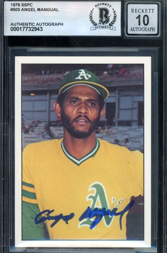 Angel Mangual Gem Mint 10 Beckett BAS Signed 1975 SSPC Autograph