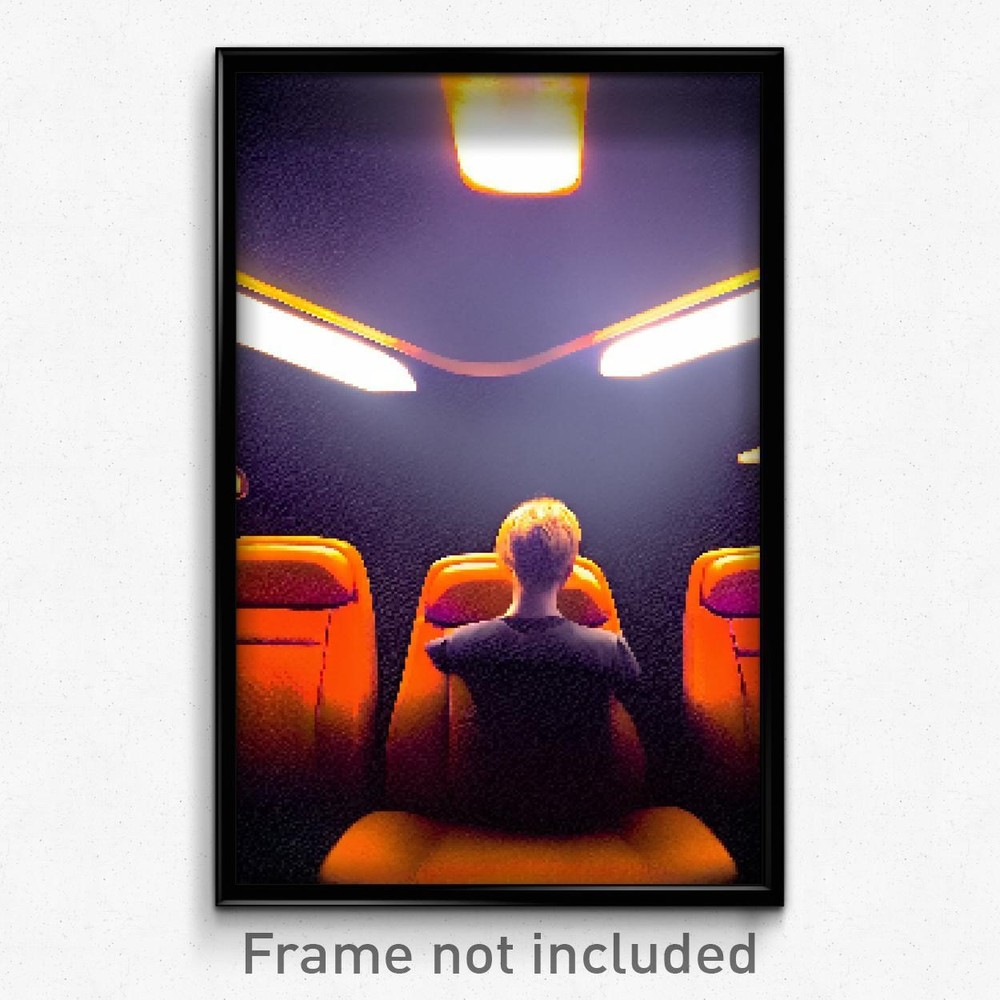 Pixel Art Poster - Orange Seat (8 Bit Psychedelic Trippy Weird Video Game Print)