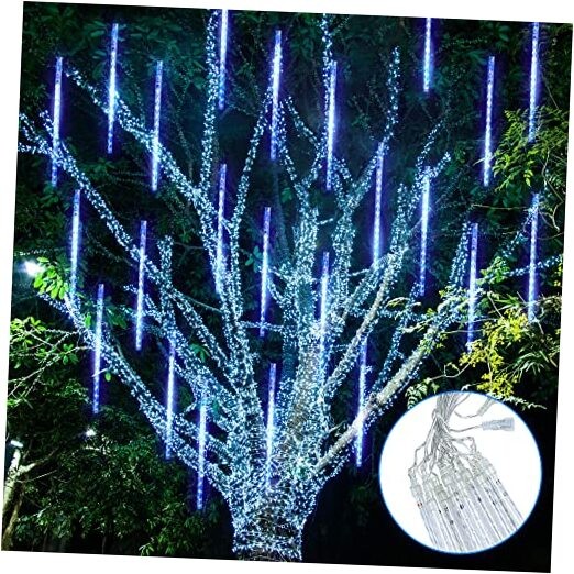 Blue LED Meteor Shower Lights for Christmas Snow and Icicle Decor