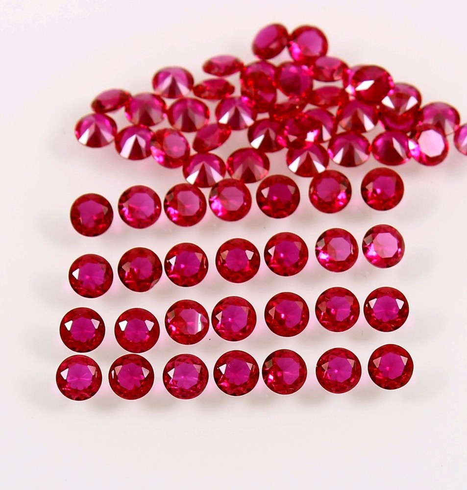 4mm Natural Red Ruby Round Cut Loose Gemstones Lot of 20 Certified