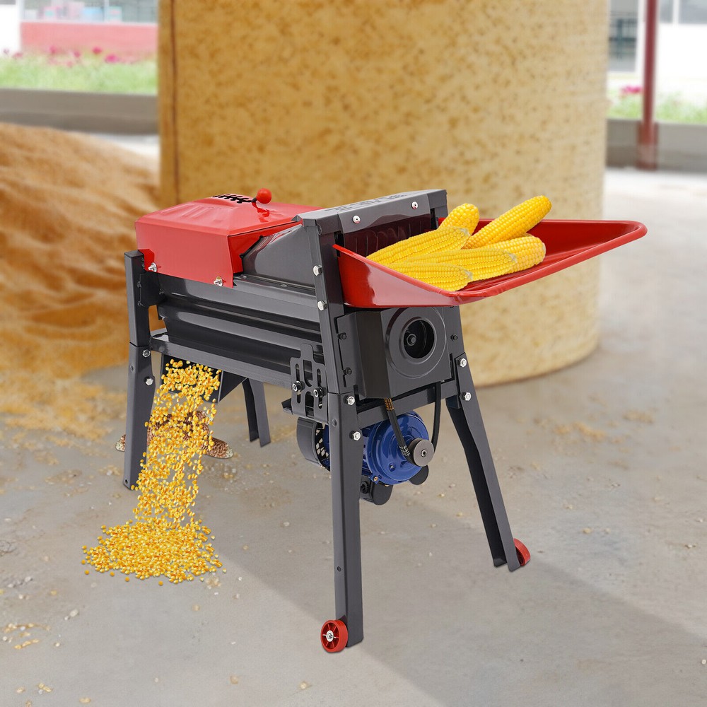 Electric Corn Thresher Sheller Threshing Stripping Machine Stripper Tool Black