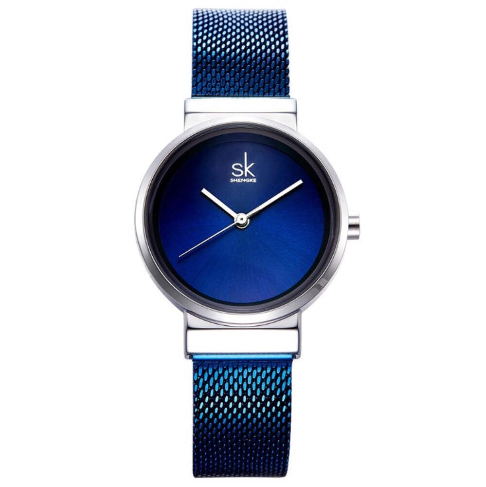 Elegant Blue Ladies Quartz Wrist Watch with Stainless Steel Band - Fashion & Cas