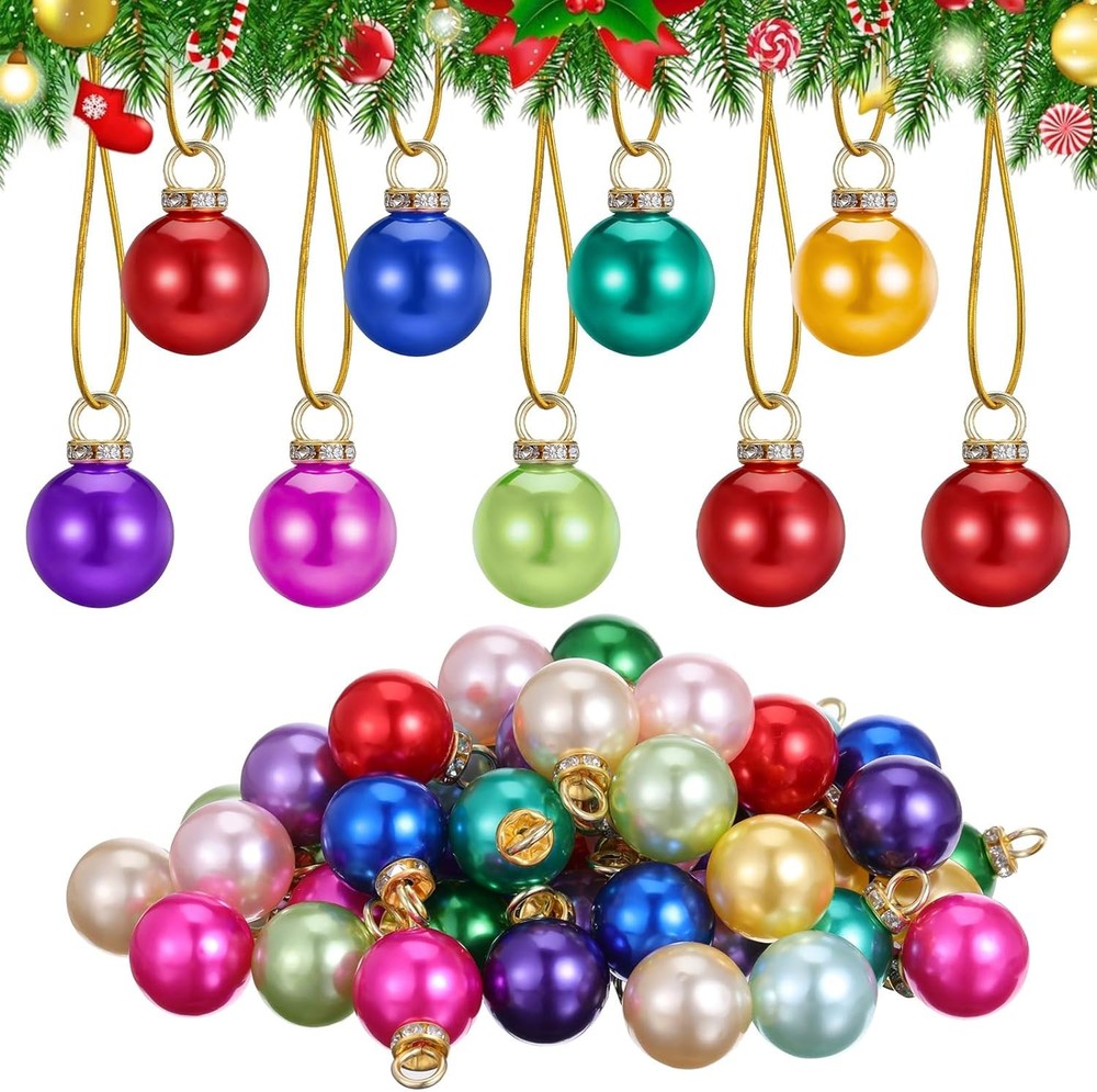 60PCS Christmas Mini Balls Ornaments Xmas Tree Hanging Decorations Pendants
